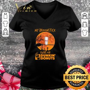 Premium My broomstick runs on Dunkin’ Donuts sunset halloween shirt 4