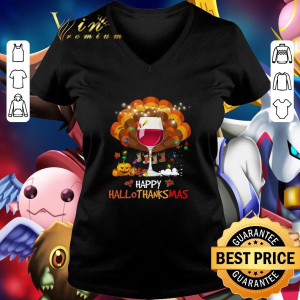 Original Turkey Wine Happy HalloThanksMas shirt 2