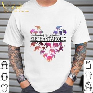 Love Elephants i am an Elephantaholic Heart shirt 4
