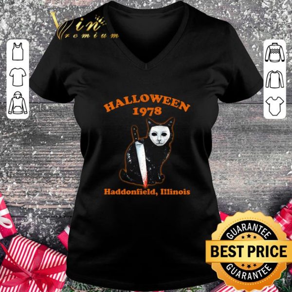 Awesome Black Cat Michael Myers Halloween 1978 Haddonfield Illinois shirt 2