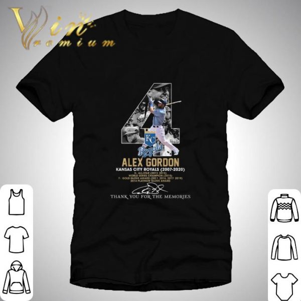 4 Alex Gordon Kansas city Royals 2007-2020 signature shirt 1