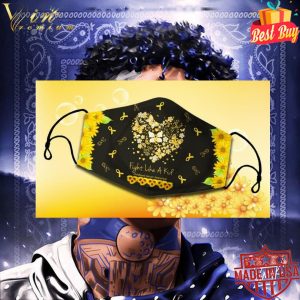 Fight Like A Kid Childhood Cancer Awareness Face Mask 5