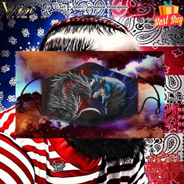 Spirit of a dragon heart of a wolf face mask 2