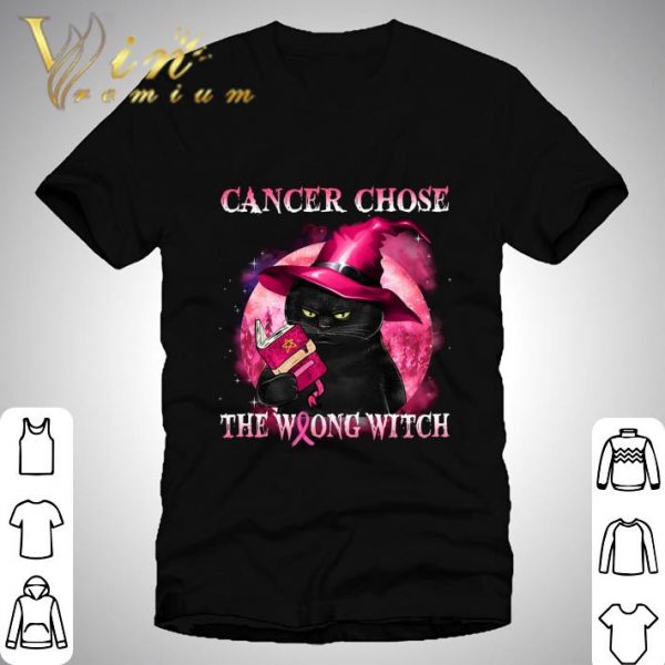 Black cat Breast Cancer chose the wrong witch shirt 1