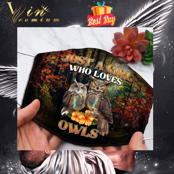 Just a girl who loves owls face mask 1
