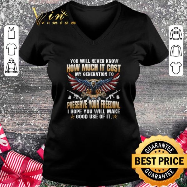 Best Eagle preserve your freedom i hope you will make good use of it shirt 2
