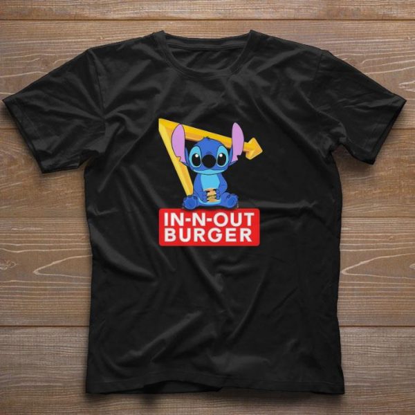 Pretty Stitch hug Hamburger in n out Burger sh shirt 1