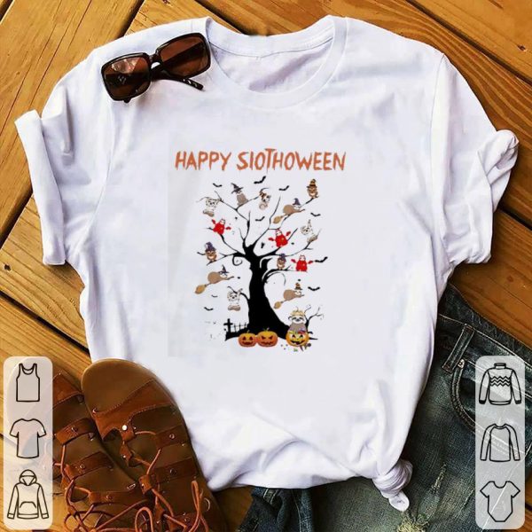 Pretty Sloth Witch pumpkin happy Slothoween Halloween shirt 1