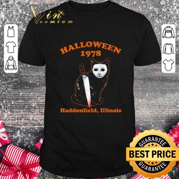 Awesome Black Cat Michael Myers Halloween 1978 Haddonfield Illinois shirt 1
