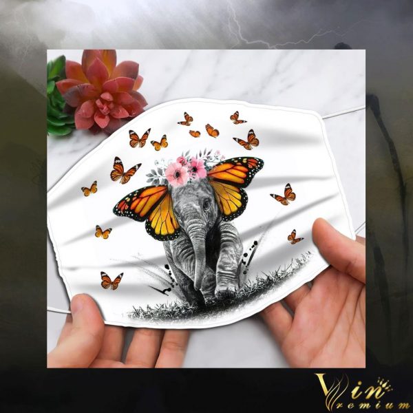 Flower elephant and butterfly face mask 1