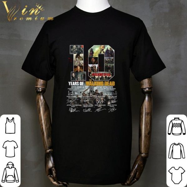 10 years of 2010-2020 The Walking Dead 10 seasons 147 ep signatures shirt 2