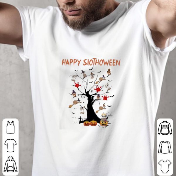 Pretty Sloth Witch pumpkin happy Slothoween Halloween shirt 2