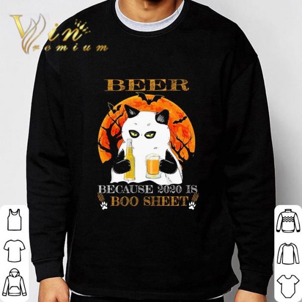 Cat beer because 2020 is boo sheet halloween shirt 3