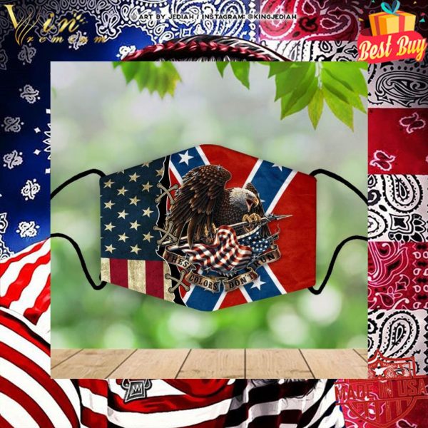 Eagle these colors don't run American flag Confederate face mask 2