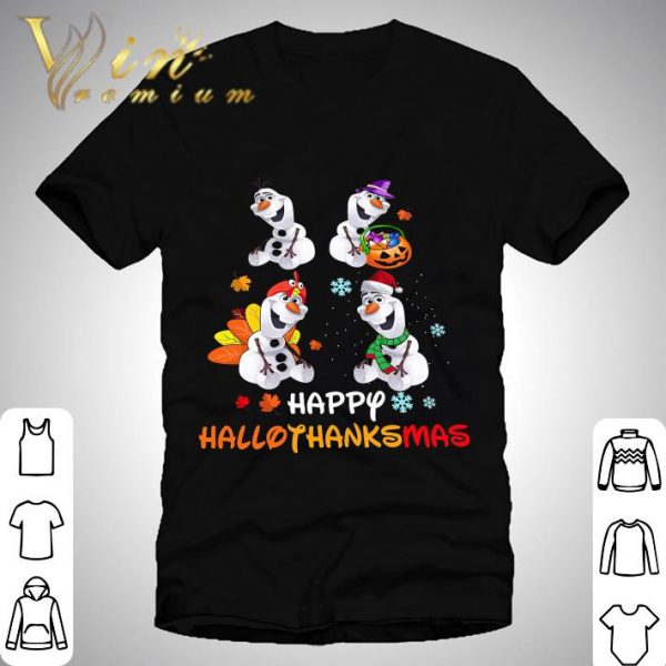 Disney Frozen Olaf happy hallothanksmas shirt 1