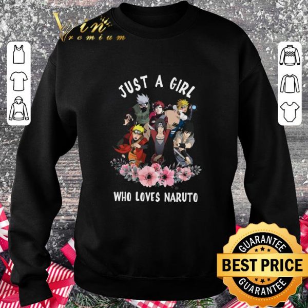 Best Just a girl who loves Naruto characters flower shirt 3