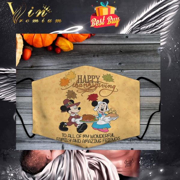 Mickey Minnie mouse happy thanksgiving to all of my wonderful face mask 1
