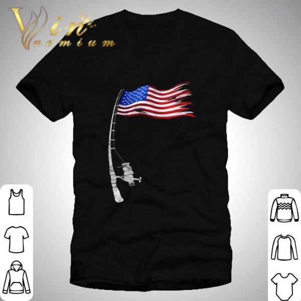 Fishing-rod American flag shirt 1
