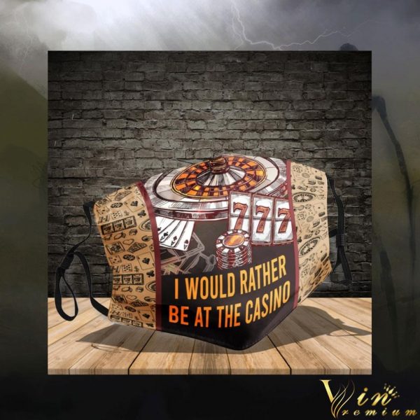 Poker i would rather be at the Casino face mask 1