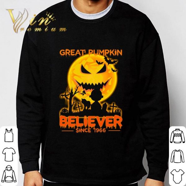 Snoopy and Charlie Brown great pumpkin believer since 1966 shirt 3