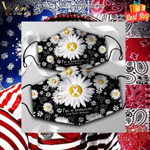 Daisy flowers I'm a survivor Lung Cancer Awareness face mask 4