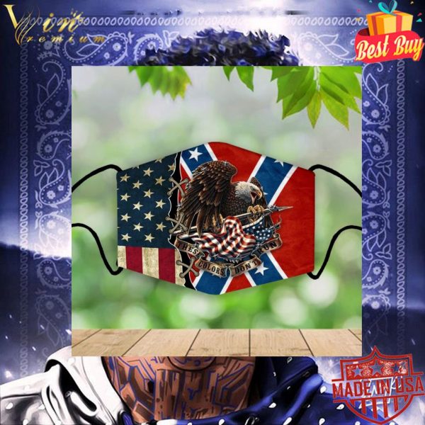 Eagle these colors don't run American flag Confederate face mask 3