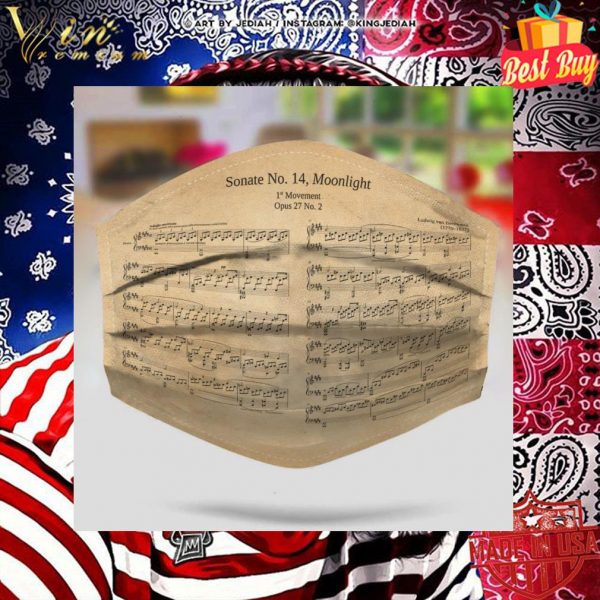 Piano Sonate No.14 Moonlight Beethoven face mask 2