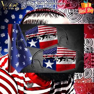 American flag and Texas flag face mask 4
