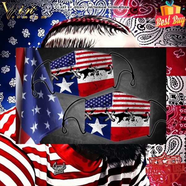 American flag and Texas flag face mask 2