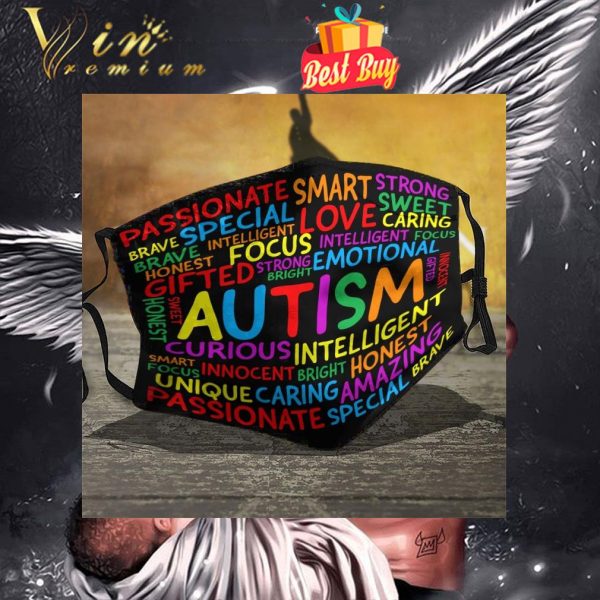 Autism passionate brave special smart love strong sweet face mask 1