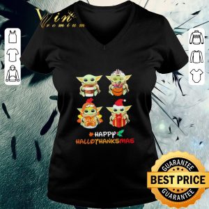 Awesome Baby Yoda happy Hallothanksmas shirt 5