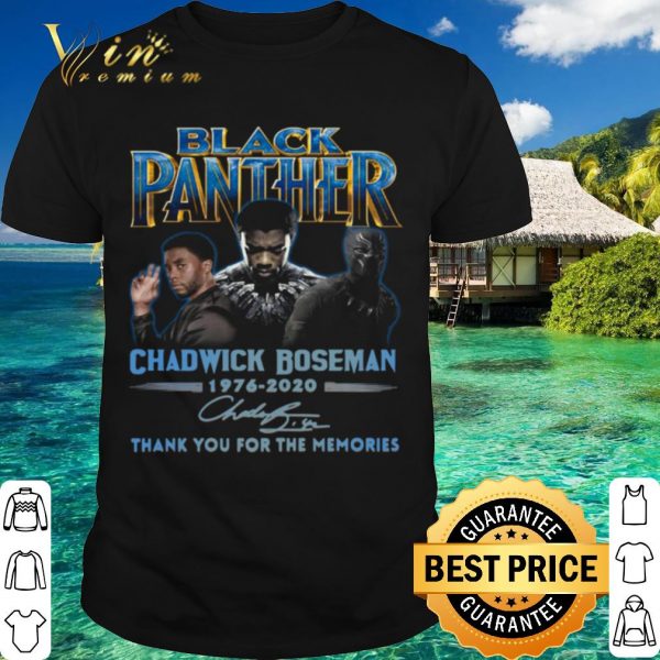Top Black Panther Chadwick Boseman 1976 2020 Signature Thank You For The Memories shirt 1