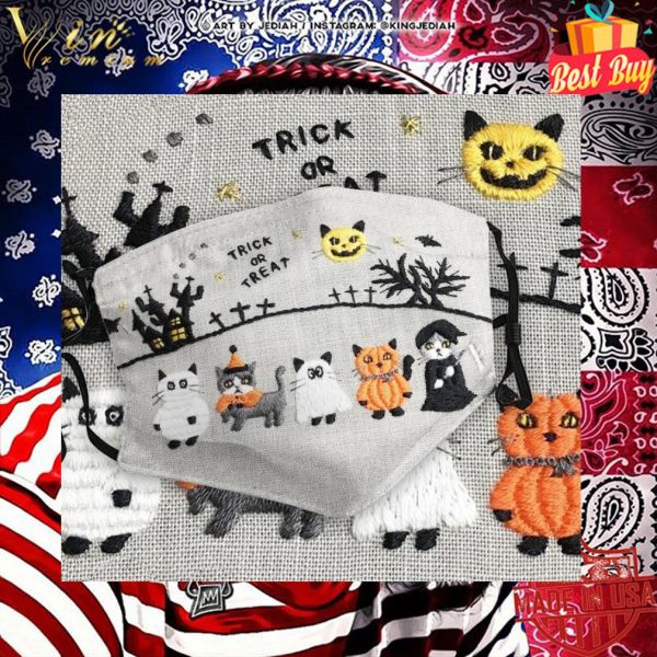 Cats Trick or treat halloween face mask 2