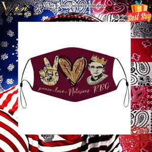 Peace Love Notorious RBG RIP Ruth Bader Ginsburg Face Mask 4