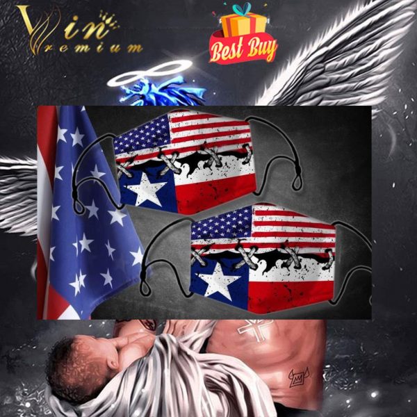 American flag and Texas flag face mask 1