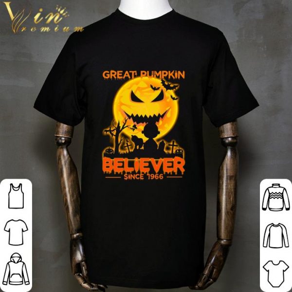 Snoopy and Charlie Brown great pumpkin believer since 1966 shirt 2