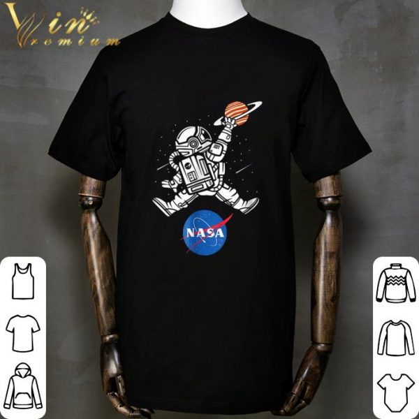 Astronaut Play Basketball NASA Logo shirt 2