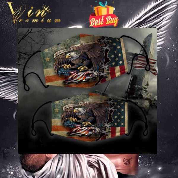 Eagle these colors don't run American flag face mask 1