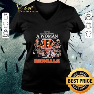 Hot Never underestimate a woman who underestimate football and loves Bengals signature shirt 5