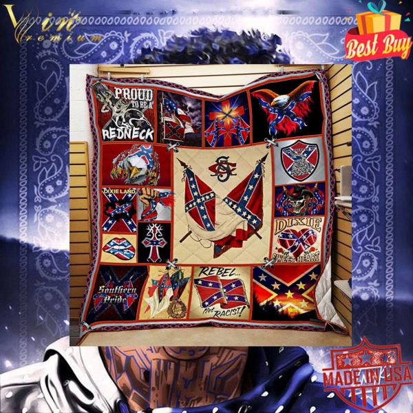 Confederate States of America proud to be a redneck quilt blanket 3