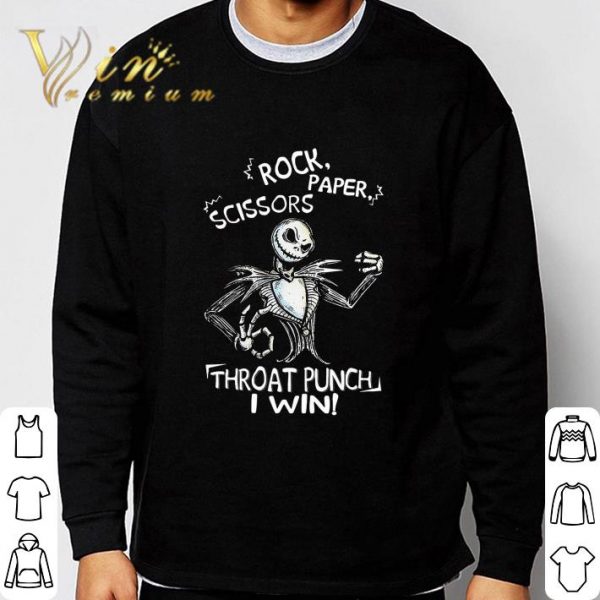 Jack Skellington rock paper scissors throat punch i win shirt 3