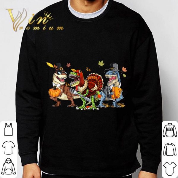 Dinosaurs T-Rex happy halloween and thanksgiving shirt 3
