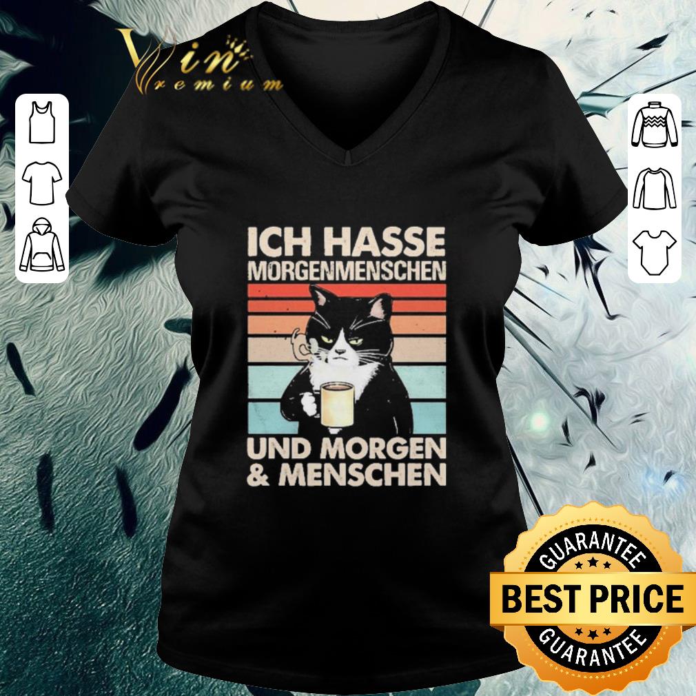 Pretty Black Cat ich hasse Morgenmenschen und morgen & Menshen vintage shirt 3