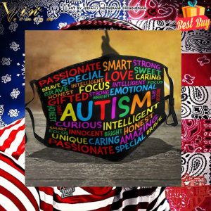 Autism passionate brave special smart love strong sweet face mask 4