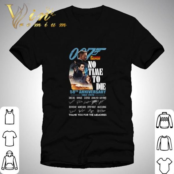 007 James Bond no time to die 58th anniversary 1962-2020 signatures shirt 1
