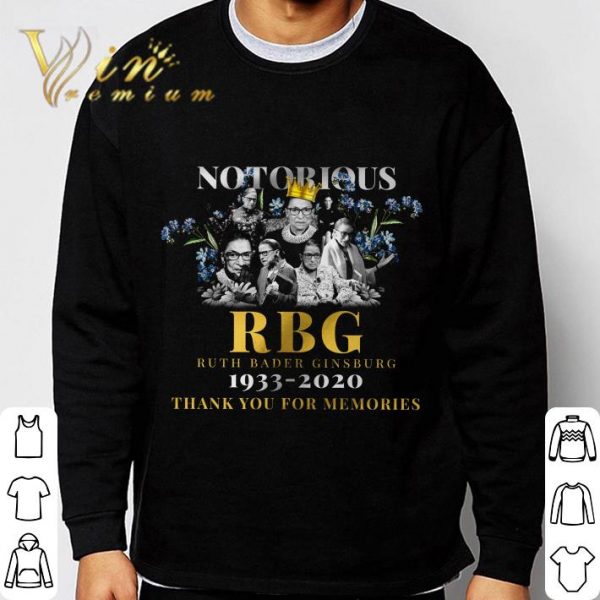 Flower Notorious RBG Ruth Bader Ginsburg RIP 1933-2020 shirt 3