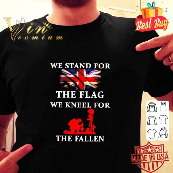 Awesome We stand for the flag we kneel for the fallen American flag shirt 2