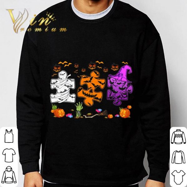 Puzzle Autism Halloween shirt 3