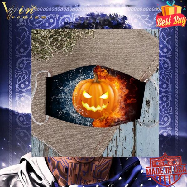 Halloween Pumpkin in Fire and Water face mask 3