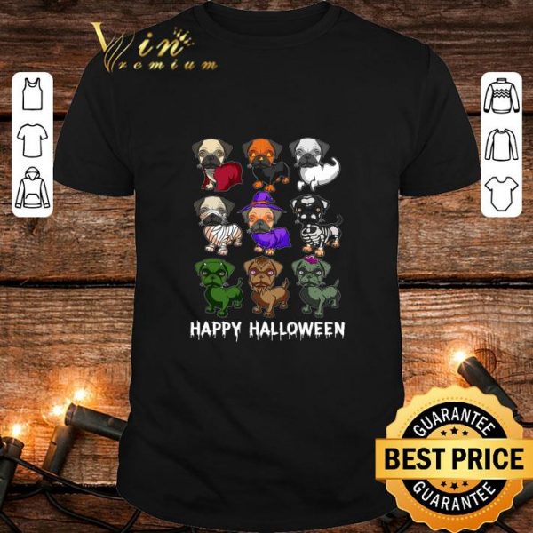 Hot Pug Dogs Happy Halloween shirt 1